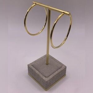 New PAJ 925 Sterling Silver gold plated hoop earrings